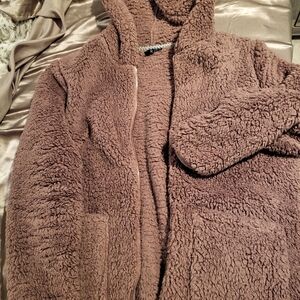 Cozy Mauve Brown Volcom Sherpa Jacket